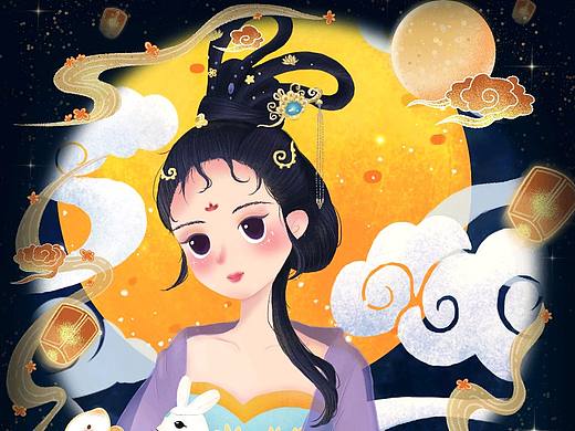 【中秋贺图】插画小嫦娥