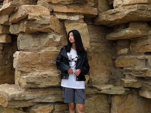 今天下了小雨，所以皮衣真的防水