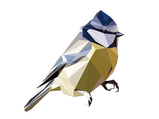 Q版小鸟 几何萌化 矢量图