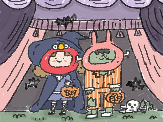 Halloween??（個(gè)人主頁-ZNTU3OTQ4MjQ=） - 兒童插畫 - 站酷設(shè)計(jì)師hillro原創(chuàng)素材 - 站酷ZCOOL