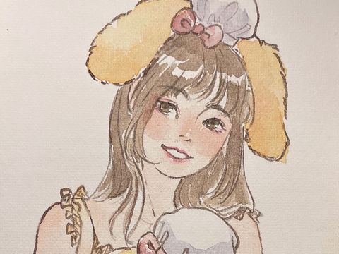 水彩手绘头像（个人主页-ZNTQ4NTk4Mjg=） - 艺术插画 - 站酷设计师平手的卷卷原创素材 - 站酷ZCOOL