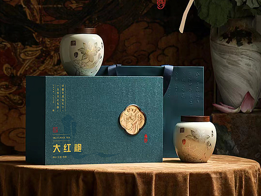 荷风雅趣瓷罐装系列蓝色UV可装凤凰单枞金骏眉红茶岩茶