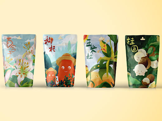 一组简单的农产品包装设计
