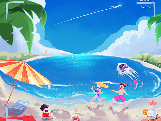 夏日沙灘（個人主頁-ZMjE5MjA2Njg=） - 創(chuàng)作習(xí)作 - 站酷設(shè)計師栗飛雨原創(chuàng)素材 - 站酷ZCOOL