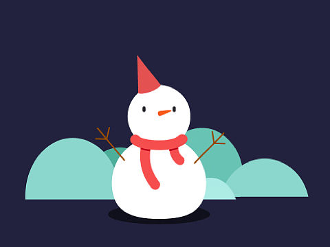 AE小雪人下雪动效