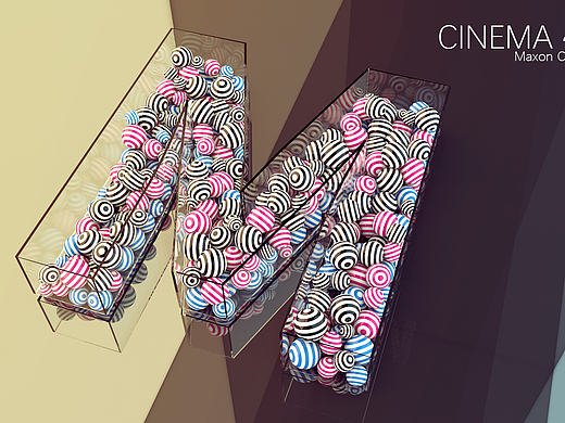 CINEMA 4D渲染字母M