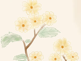 原创小清新水彩风花卉植物插画壁纸