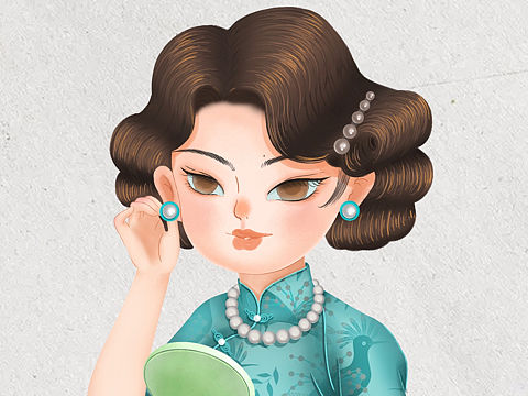 民国风旗袍阔太太