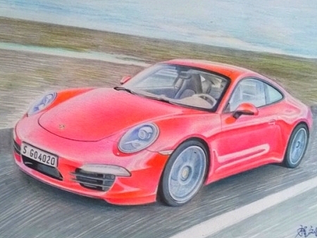 彩铅汽车附步骤