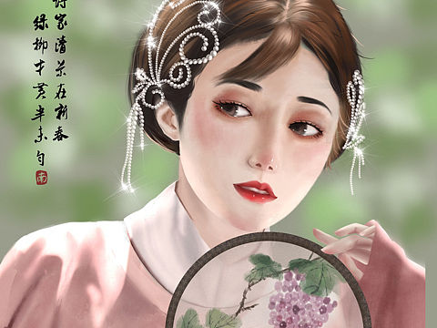 插画分享 汉服少女