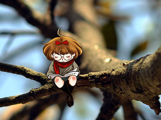 用自己的摄影作品加上自己的插画结合出来的作品