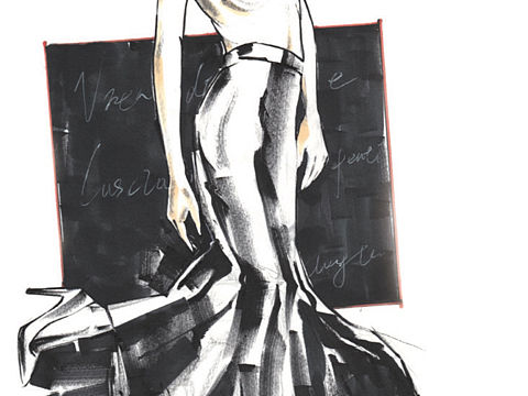 時裝畫 馬克筆繪