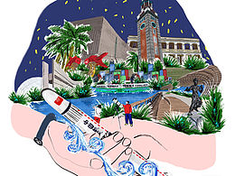 涂鸦风格建筑插画