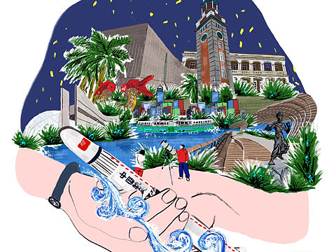 涂鸦风格建筑插画