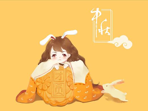 吃月饼的小萝莉