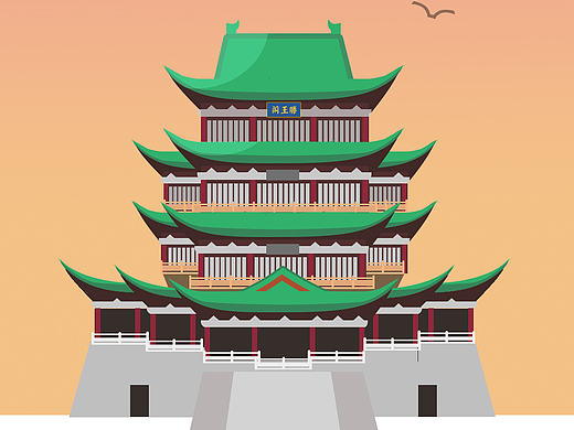 《南昌记忆》扁平化插画
