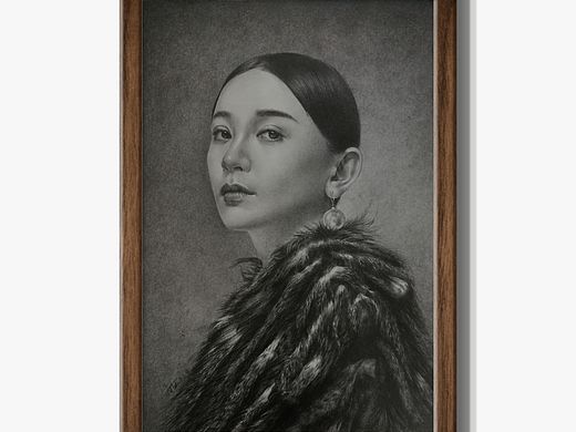 素描作品《戴珍珠耳環(huán)的女孩》（個(gè)人主頁(yè)-ZMzQ0NzI3NDQ=） - 繪畫(huà) - 站酷設(shè)計(jì)師浩軒手繪原創(chuàng)素材 - 站酷ZCOOL