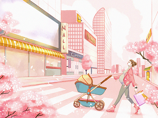母婴插画