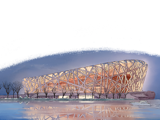 中国建筑 中国风 插画
