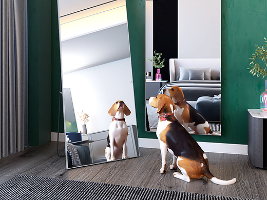 穿衣镜全身镜详情页3D建模渲染