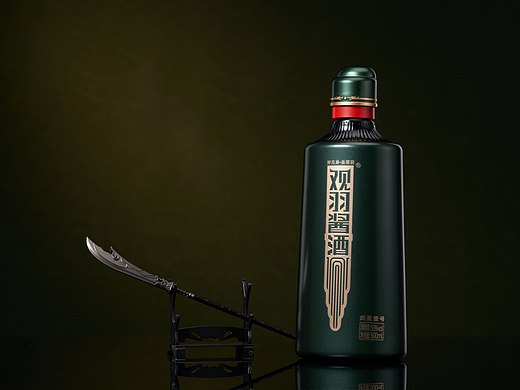 白酒拍摄案例——观羽酱酒暗色调图片拍摄