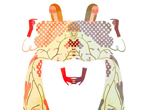 春天姐妹花（个人主页-ZNTgzMTg5NjQ=） - 商业插画 - 站酷设计师歪门口原创素材 - 站酷ZCOOL