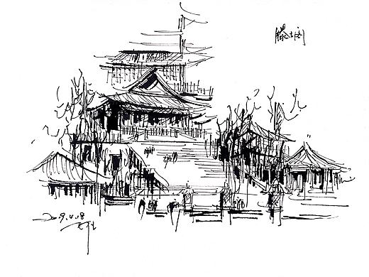 滕王阁手绘