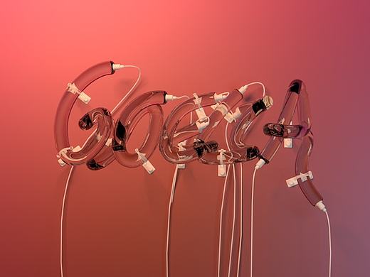 c4d－灯管文字