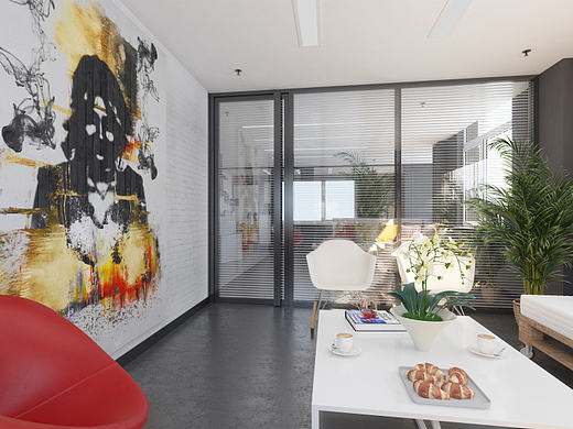 青島某外貿公司辦公室室內設計一層改二層充分利用空間（工業(yè)風）（個人主頁-ZMjE3NDgxMTI=） - 家裝設計 - 站酷設計師叁陸玖Design原創(chuàng)素材 - 站酷ZCOOL