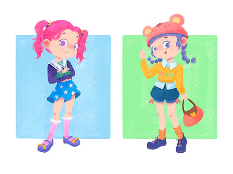 初秋少女穿搭（個人主頁-ZNTUyMTk5NDg=） - 兒童插畫 - 站酷設(shè)計師ichi可原創(chuàng)素材 - 站酷ZCOOL