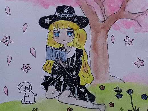 看书的小女孩！