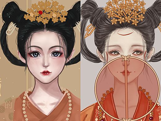 去年画的李静训vs今年画的李静训