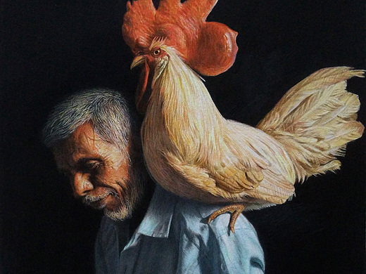 年前彩铅画——《农民伯伯》纯艺术-绘画359410784年前彩铅画