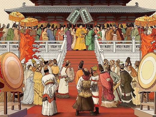 贞观之治层板画