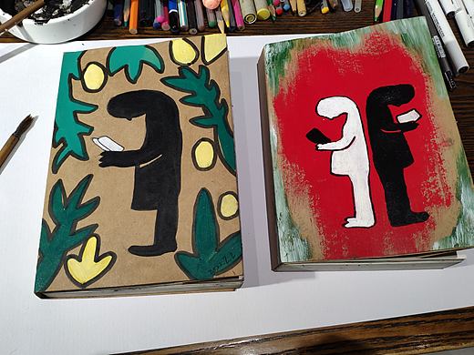 刚买速写本没有封面画一个做封面