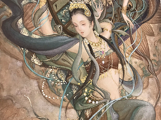 新国画【用国画复活敦煌飞天】沉浸聆听会动的画 |国风