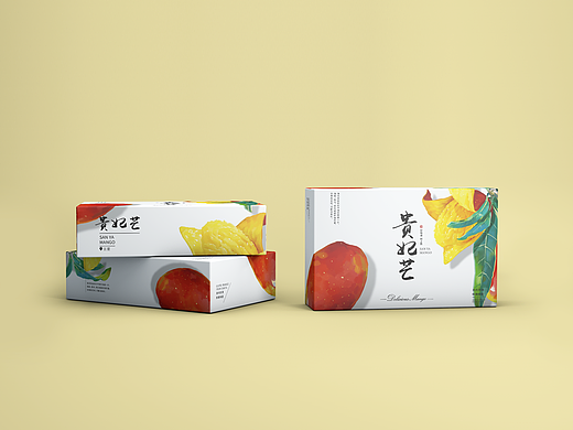 【原创】手绘海南贵妃芒包装盒包装设计
