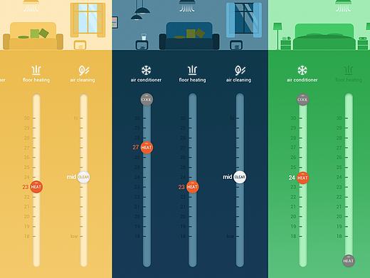 一组不太成熟的智能家居app界面