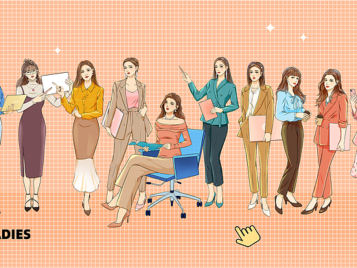 职场Ladies十二星座系列海报设计