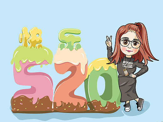 520给老婆画的卡通画