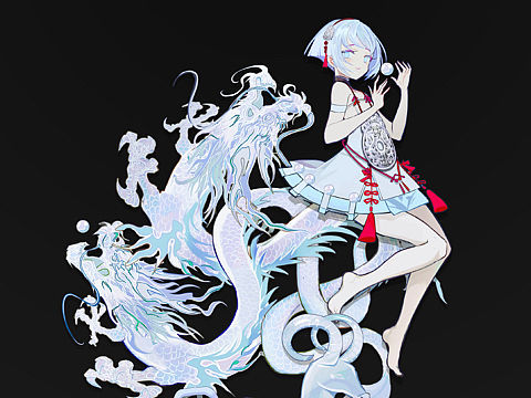 清·白玉双螭纹子孙佩 拟人（个人主页-ZNDQ5MjQ1NjA=） - 艺术插画 - 站酷设计师山鬼于谣原创素材 - 站酷ZCOOL