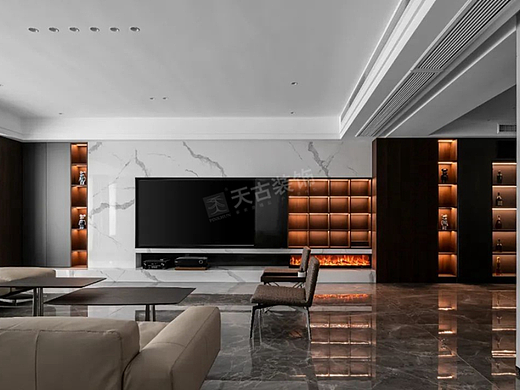 南滨特区大平层装修案例,210㎡现代简约风完工实景