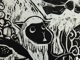 大三学期的木刻版画