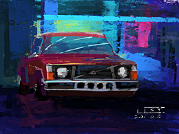 賽博朋克風(fēng)的汽車