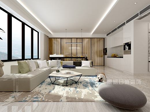 【东易格调】华润幸福里现代简约140平米三居室装修效果图