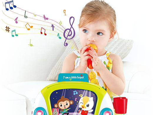 亚马逊萌宝欢唱机灯光录音插卡唱歌触屏玩具