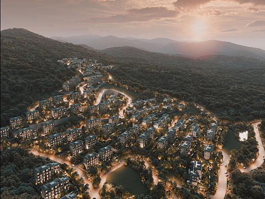 室外效果图 坡地别墅