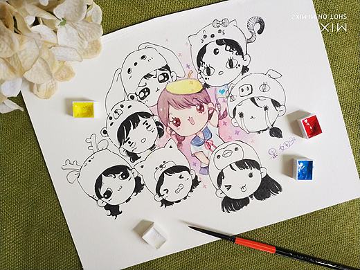 水彩手绘手帐Q版教学教程过，水彩手绘画画零基础速成