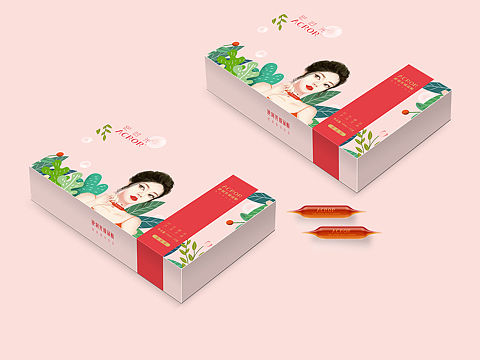玻尿酸包装设计手绘插画包装饮品包装