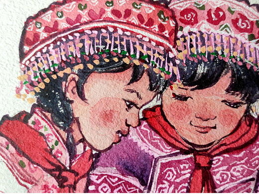 墙绘人物手稿之—苗族